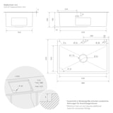 thumbnail of ML-Design Spülbecken Edelstahl 68 × 45 cm Anthrazit – Einbauspüle mit Abtropfkorb, Seifenspender & Ab-/Überlaufgarnitur, Einzelbecken mit Siphon