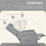 thumbnail of Relaxsessel elektrisch Grau 111x94x74 cm mit Aufstehhilfe bis 200 kg Liegefunktion 135 Grad Seitentasche pflegeleichter Bezug