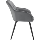 thumbnail of Stuhl Marilyn, Samtoptik, gesteppt  2er Setgrau/schwarz