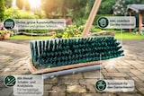 thumbnail of Hochwertiger Gartenbesen 40cm Breit mit Metall-Kratzleiste und Geräte-Holzstiel 160cm Lang grüne Borsten Straßenbesen Besen für Garten draussen