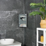 thumbnail of Relaxdays Medizinschrank, 3 Fächer, HBT: 45 x 30 x 17,5 cm, abschließbar, Stahl, Glastür, Eck Apothekenschrank, schwarz