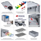 thumbnail of PROREGAL SparSet 10x Eurobox NextGen Color, HxBxT 12x30x40cm, 11 Liter, Griffe schwarz zu, Grau, Eurobehälter, Transportbehälter
