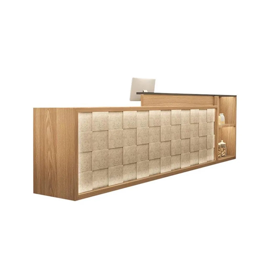 Empfangstheke, Theke, Kaffeetheke, versetzte Ziegeloptik, geeignet für Cafés und Geschäfte 120×60×100cm【DXBT120】