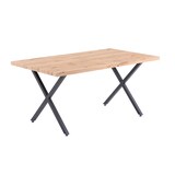 thumbnail of SIT Möbel Eettafel 160 cm | 40 mm blad MDF wild eiken look | X-frame metaal zwart | B 160 x D 90 x H 75 cm | 19000-11 | Serie TISCH