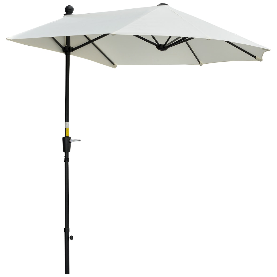 Sombrilla de pared de jardín 200x190x240 cm parasol de terraza con manivela poste de acero y base cruzada anti-UV para terraza balcón crema