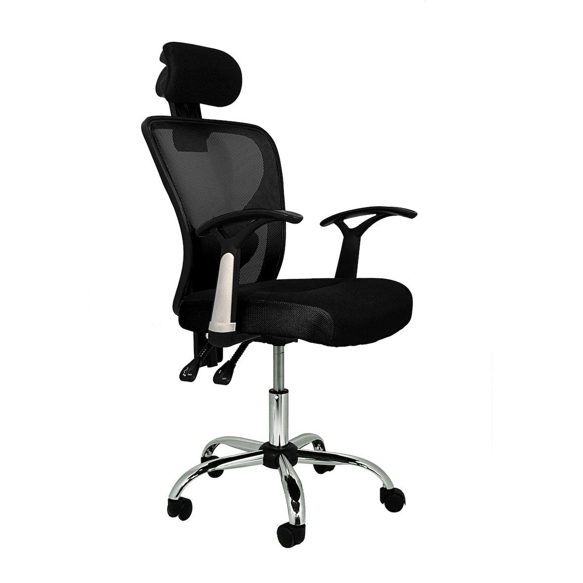 Sillas de oficina con asiento textil color Negro. Modelo Carla