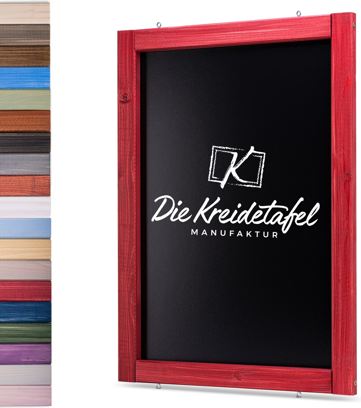Kreidetafel mit Holzrahmen / Schwedenrot 60x150cm