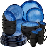 thumbnail of tectake Geschirrset Mare aus Steingut, für 6 Personen, 30 teilig, blau