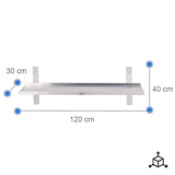thumbnail of Cleiton® Estante Pared Simple Liso Ajustable de Acero Inoxidable 1200x300x400 mm | Estanteria de Pared para Cocina | Balda de Acero Estantería Pared