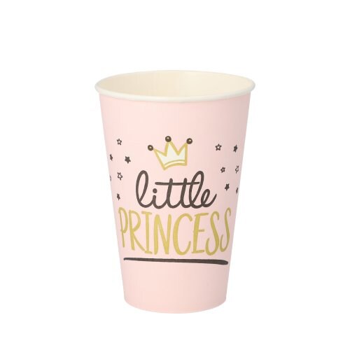 PAPSTAR 140 Trinkbecher, Pappe 0,2 l Ø 7 cm · 9,7 cm "Little Princess" (37175, 14x10 Stück)