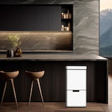 thumbnail of WELL HOME - 62L (37L + 25L) afvalbak, 2 compartimenten, automatisch openend, roestvrij staal, wit