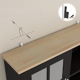 thumbnail of HOMCOM alacena de cocina, mueble auxiliar de cocina, 3 puertas de vidrio, encimera abierta para microondas, estantes ajustables, 80x37x183 cm, negro