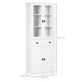 thumbnail of HOMCOM alacena de cocina aparador de comedor mueble auxiliar con 4 puertas 1 cajón y 2 estantes ajustables para salón 60x30x160 cm blanco