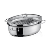 thumbnail of Berndes Ovaler Edelstahlbräter, 3in1 inkl. Glasdeckel 38*25,5 cm