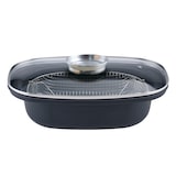 thumbnail of GSW Aromabräter mit Einsatz und Glasdeckel 39 x 25 x 9,5cm, induktionsgeeignet, backofengeeignet bis 240°C