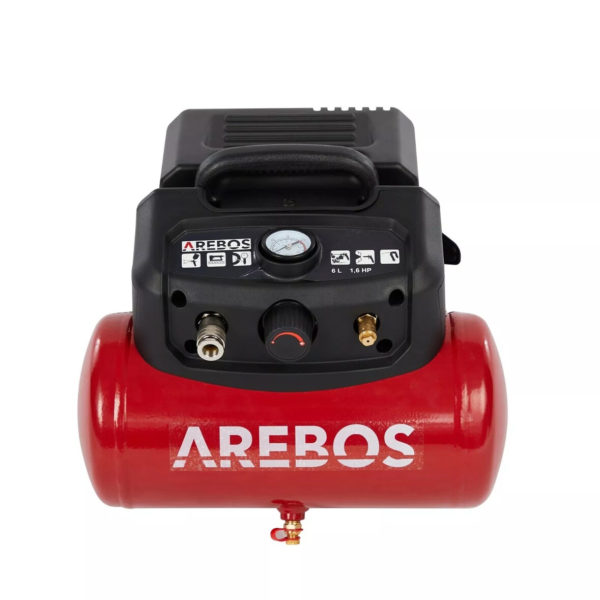 Compressore d'aria Compressore 6L Set Accessori 13 Pezzi + Tubo a Spirale