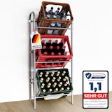 thumbnail of Getränkekistenregal für 3 Kästen "Rocket" - Flaschenregal, Getränkekistenhalter mit Wandbefestigung aus Metall in grau / 49,5 x 32,5 x 115,5 cm