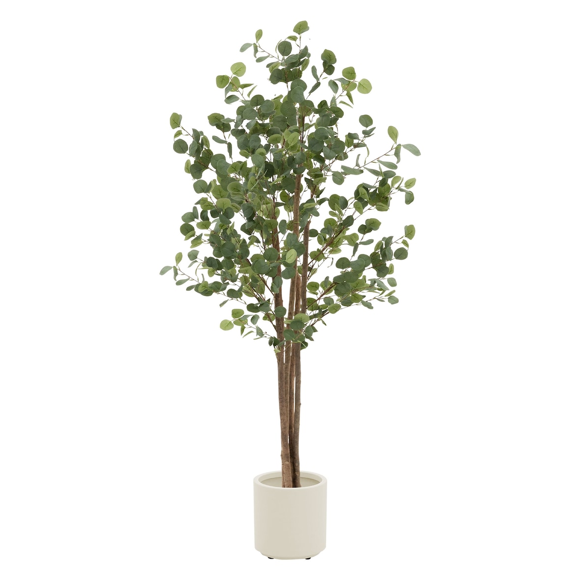 ML-Design – Künstlicher Eukalyptus – 180 cm | Naturholzstamm, im Topf, Kunstbaum wie echt für Wohnzimmer & Büro