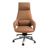 thumbnail of Angel Cerdá Sedia girevole da ufficio in similpelle marrone 4209C 67 x 69 x 121