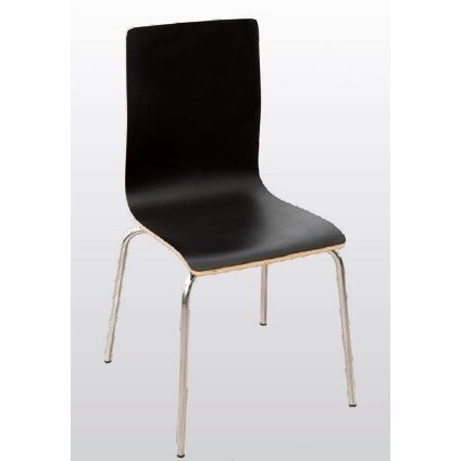 Sedia modello Torino, colore nero con seduta in legno nero, misure 40 x 56 cm.Yostin®