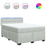 thumbnail of vidaXL Boxspringbett mit Matratze Hellgrau 140x200 cm Samt