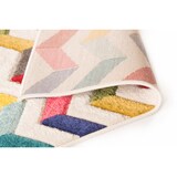 thumbnail of Farbintensiver Geometrie-Teppich mit Präzisionsschnitt `Meon Josh`. 66x300 cm | Kadima Design