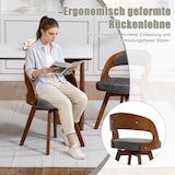 thumbnail of Merax Esszimmerstuhl 2er Set, 360° drehbar, Buchenholz & Graues Kissen