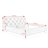 thumbnail of KAWOLA Bett ANNY Polsterbett Kopfteil niedrig Velvet purple 140x200cm