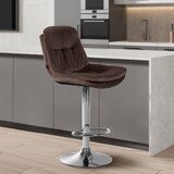 thumbnail of Barhocker Laurel Samt braun/Metall in Chromoptik