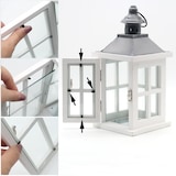 thumbnail of Dekovita, Laterne Holz Weiß -graues Dach