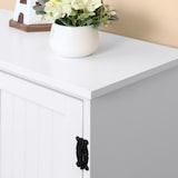 thumbnail of HOMCOM alacena de cocina aparador alto de cocina mueble auxiliar con 4 puertas y estantes ajustables para salón baño 60x30x123 cm blanco