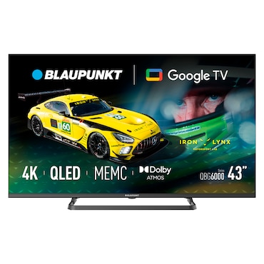 Blaupunkt Smart TV QLED 4K Ultra HD 43” Serie QBG Google TV Dolby Audio WiFi Dual Band Negro –  43QBG6000S