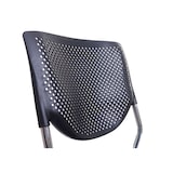 thumbnail of Juego de 4 sillas de visita T401, silla de conferencia apilable, tela/textil ~ asiento gris oscuro, patas cromadas