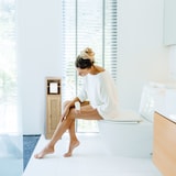 thumbnail of Relaxdays Toilettenpapierhalter stehend, Badezimmeregal HBT: 80x20,5x21 cm, Holzoptik, schmaler WC Papier Schrank, braun