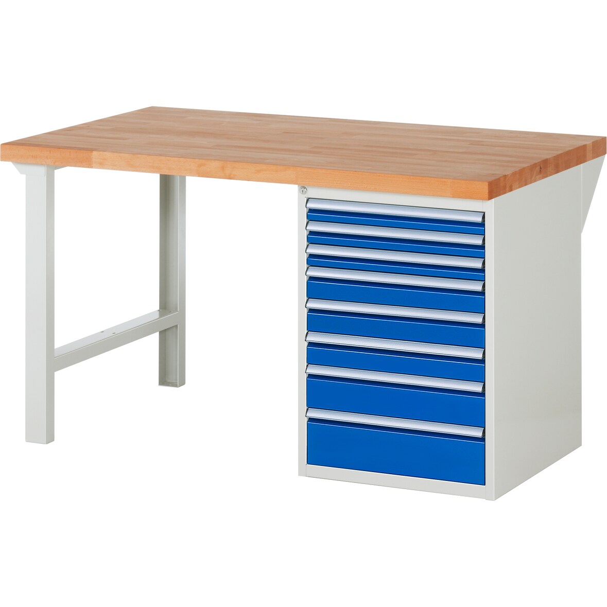 PROREGAL Werkbank Serie 7000 - Modell 7519 | HxBxT 89x150x90cm | 8x Schublade | Schubladenmaße 3x60 + 3x90 + 1x120 + 1x150mm