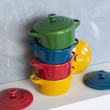 thumbnail of Set de 4 mini cocottes old 9 cm en   -  18.00 cl Multicolore Rond Grès Table Passion 13.00x13.00 cm