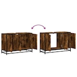 thumbnail of vidaXL Waschbeckenunterschrank Räuchereiche 90x33x60 cm Holzwerkstoff