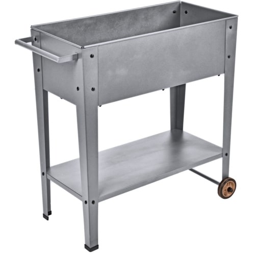 Metall-Hochbeet mit Rollen, Kräuterbeet, Gemüsebeet : verzinkt