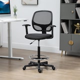 thumbnail of Vinsetto Sedia da Ufficio ad Altezza Regolabile con Braccioli, Ruote Girevoli e Seduta Imbottita in Gommapiuma, 60x56x110-132cm, Nera