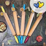 thumbnail of Nudelholz aus Holz mit Griffen – 50 x 4,5 cm – Backzubehör und Küchenbedarf – Blau