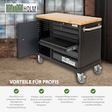 thumbnail of Werkstattwagen DELUXE 6 Schubladen + Tür unbestückt mit massiver Arbeitsplatte Anthrazit/grau