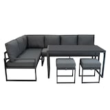 thumbnail of Aluminium 5-teiliges Ecksofa-Set mit schwarzer Rattan-Aufbewahrungsbox - Anthrazitgrau