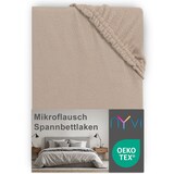 thumbnail of Spannbettlaken DreamScience Mikroflausch - Kuschelweiches & Wärmendes Bettlaken Spannbetttuch 90x200 - 100x200 cm nougat
