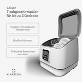 thumbnail of SilentScrub Geschirrspüler | tragbar | Touchscreen | 7 Programme | 3 Gedecke | Besteckkorb Weiß