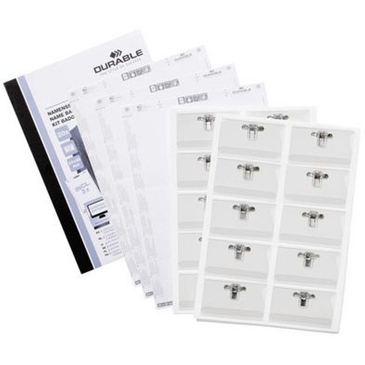 Namensschilder Set 54x90mm Kombiklemme Packung mit 6 Stück