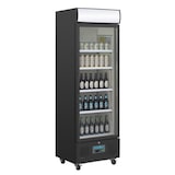 thumbnail of Frigorífico expositor de bebidas com painel iluminado, preto, com porta de vidro, com fechadura, 368L Polar GH427