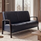 thumbnail of 2er Sofa HWC-H10, Couch Zweisitzer, Metall Kunstleder Industrie-Design ~ vintage grau