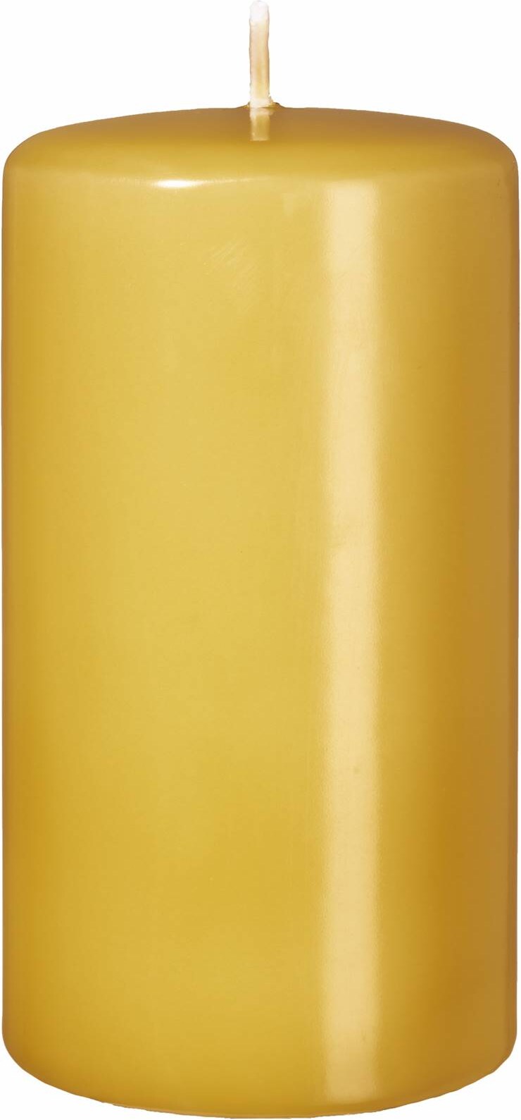 Stumpenkerzen Senf Mustard 10 x 7 cm, 12 Stück
