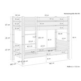 thumbnail of Etagenbett extra stabil 80x190 Stockbett Nische 80 teilbar mit 2 Rollroste 60.16-08-190T80