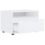 thumbnail of Helloshop26 - Meuble TV moderne gain de place avec tiroir et étagère 60 x 40 x 38 cm en bois d'ingénierie blanc 02_0058329